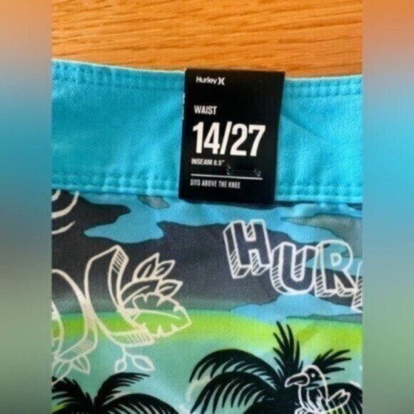 BUNDLE of 4! New Hurley Board Shorts Volcom Swim trunks Quicksilver Boys sz 14 - Picture 10 of 16